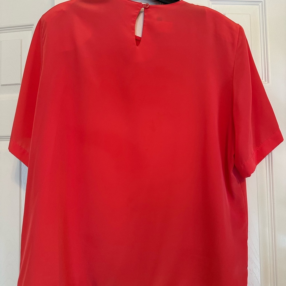 Vintage Christie & Jill Chic Women's Blouse - Red, Teal, Black, Peach Size XL - Picture 4 of 15